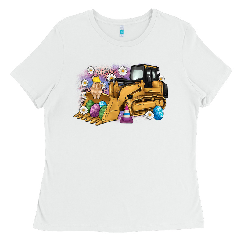 Easter Bulldozer Bunny Egg Leopard Ladies Tee by Artiststas | Teevron