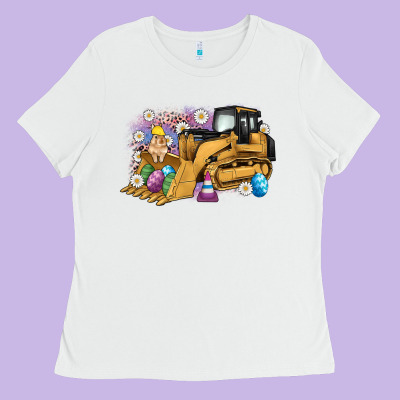Easter Bulldozer Bunny Egg Leopard Ladies Tee Designed By Artiststas