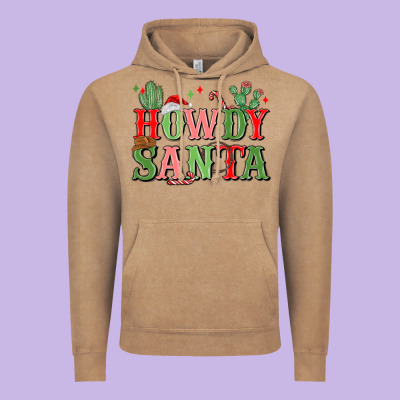 Howdy Santa Vintage Hoodie Designed By Maliassmallbusiness