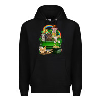 Black St. Patrick's Day animal truck Premium Hoodie - CowGirlArtShop