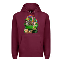 Burgundy St. Patrick's Day animal truck Premium Hoodie - CowGirlArtShop