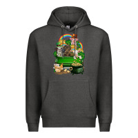 Charcoal Heather St. Patrick's Day animal truck Premium Hoodie - CowGirlArtShop