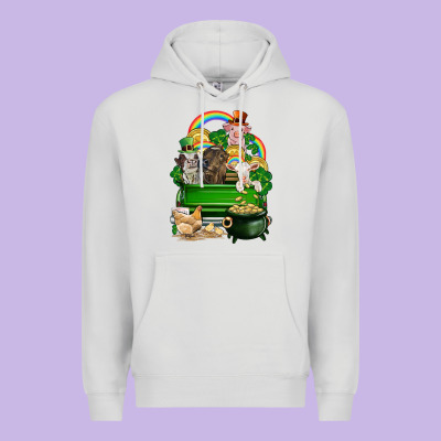 St. Patrick's Day Animal Truck Premium Hoodie Designed By Cowgirlartshop