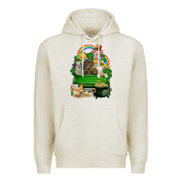 Oatmeal Heather St. Patrick's Day animal truck Premium Hoodie - CowGirlArtShop