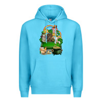 Ocean Blue St. Patrick's Day animal truck Premium Hoodie - CowGirlArtShop