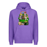 Purple St. Patrick's Day animal truck Premium Hoodie - CowGirlArtShop