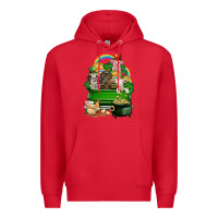Red St. Patrick's Day animal truck Premium Hoodie - CowGirlArtShop