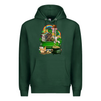 Sports Green St. Patrick's Day animal truck Premium Hoodie - CowGirlArtShop