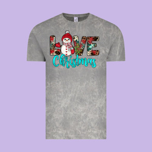 Love Christmas Snowman Vintage Tee Designed By Jahusdesignshop