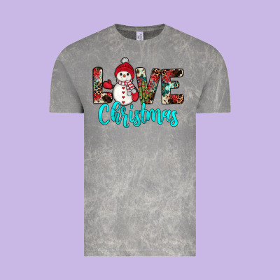 Love Christmas Snowman Vintage Tee Designed By Jahusdesignshop
