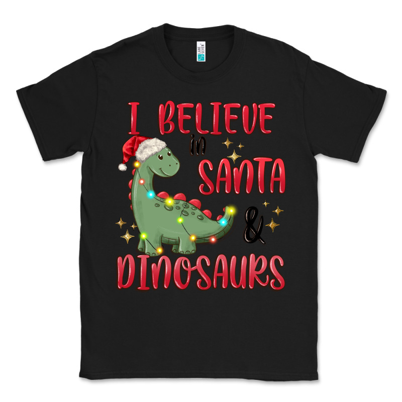 I Believe In Santa & Dinosaurs Classic Tee by MaliasSmallBusiness | Teevron