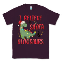 Plum i believe in santa & dinosaurs Classic Tee - MaliasSmallBusiness