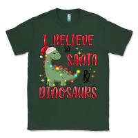Sports Green i believe in santa & dinosaurs Classic Tee - MaliasSmallBusiness
