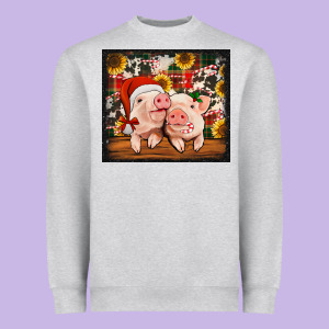 Christmas Pigs Tumbler Heavyweight Sweatshirt Designed By Jasminsmagicworld