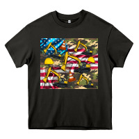 Asphalt excavator American flag Heavy Core Tee - Artiststas