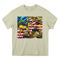 Mossy excavator American flag Heavy Core Tee - Artiststas