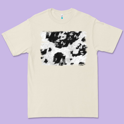 Black And White Cowhide Backround Premium Tee Designed By Nancycooperartshop