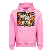 Fuchsia Pink Western 4th Of July Lama Background Urban Hoodie - LillyAllenDesigns