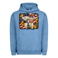 Pigment Pebble Blue Western 4th Of July Lama Background Urban Hoodie - LillyAllenDesigns