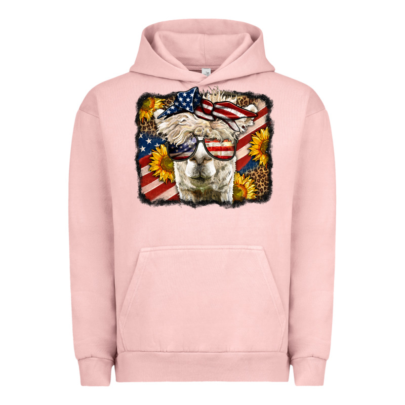 Western 4th Of July Lama Background Urban Hoodie by LillyAllenDesigns | Teevron