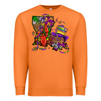 Carrot mardi gras louisiana map Premium Sweatshirt - OliviaCreatesArt