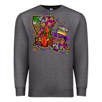 Charcoal Heather mardi gras louisiana map Premium Sweatshirt - OliviaCreatesArt