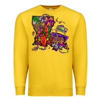 Lemon mardi gras louisiana map Premium Sweatshirt - OliviaCreatesArt
