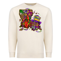 Sandshell mardi gras louisiana map Premium Sweatshirt - OliviaCreatesArt