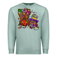 Seafoam mardi gras louisiana map Premium Sweatshirt - OliviaCreatesArt
