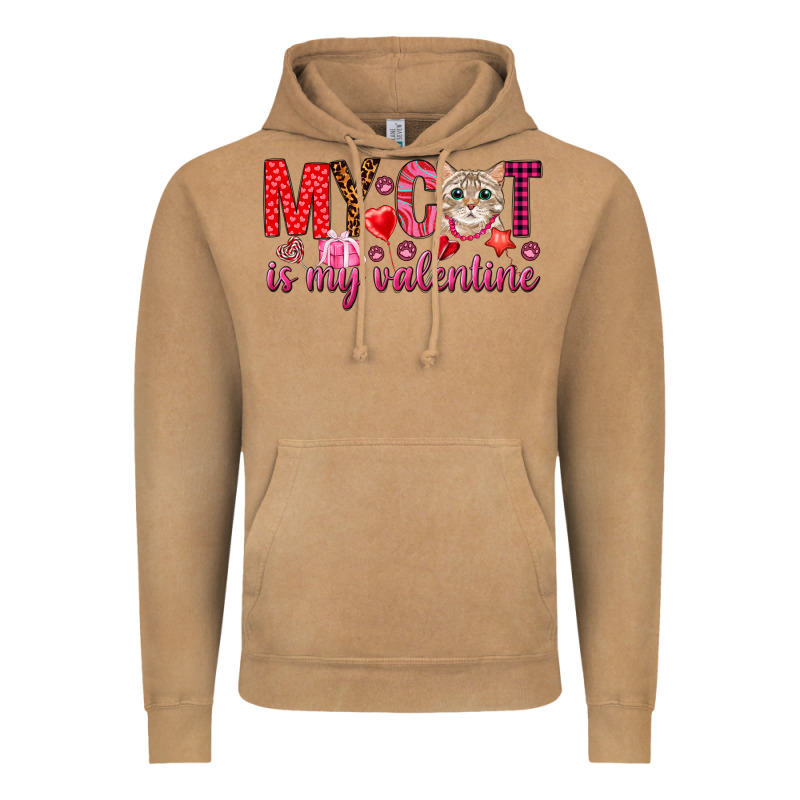 My Cat Is My Valentine Vintage Hoodie by NancyCooperArtShop | Teevron