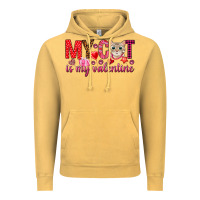 Vintage Mustard my cat is my valentine Vintage Hoodie - NancyCooperArtShop