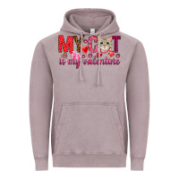 Vintage Zinc my cat is my valentine Vintage Hoodie - NancyCooperArtShop