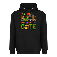 Black Who needs luck when you are this cute Heavyweight Hoodie - OliviaCreatesArt
