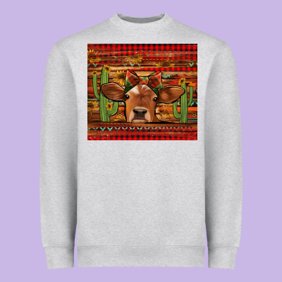 Western Christmas Cow Tumbler Heavyweight Sweatshirt Designed By Jasminsmagicworld