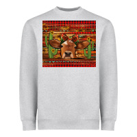 Heather Grey western christmas cow tumbler Heavyweight Sweatshirt - Jasminsmagicworld