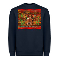 Navy western christmas cow tumbler Heavyweight Sweatshirt - Jasminsmagicworld