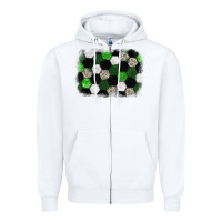 White Soccer leopard glitter background Zipper Hoodie - HowdyJamesFarm