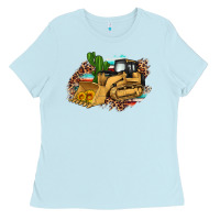 Baby Blue bulldozer leopard cactus sunflower Ladies Tee - Artiststas