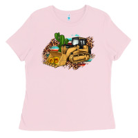 Bubblegum Pink bulldozer leopard cactus sunflower Ladies Tee - Artiststas