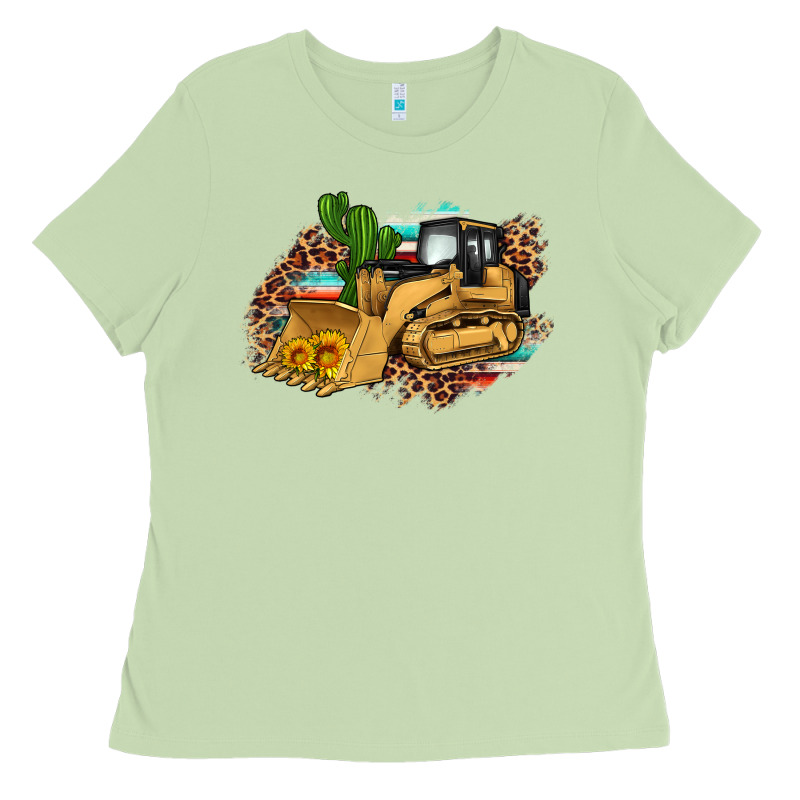 Bulldozer Leopard Cactus Sunflower Ladies Tee by Artiststas | Teevron