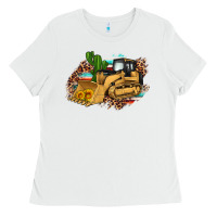 White bulldozer leopard cactus sunflower Ladies Tee - Artiststas
