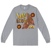 Heather Grey black woman self love nails Long Sleeve Tee - Artiststas