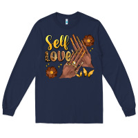 Navy black woman self love nails Long Sleeve Tee - Artiststas