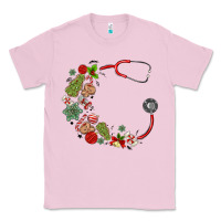 Bubblegum Pink custom name christmas stethoscope Classic Tee - MaliasSmallBusiness