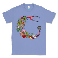 Colony Blue custom name christmas stethoscope Classic Tee - MaliasSmallBusiness
