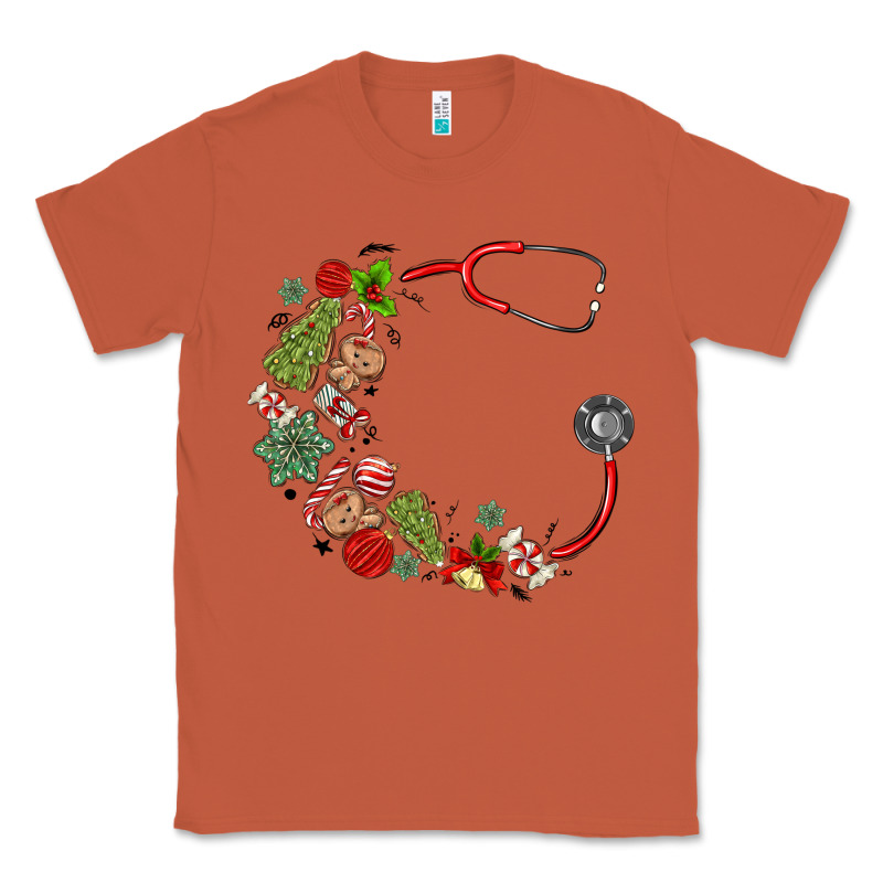 Custom Name Christmas Stethoscope Classic Tee by MaliasSmallBusiness | Teevron