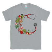 Heather Grey custom name christmas stethoscope Classic Tee - MaliasSmallBusiness