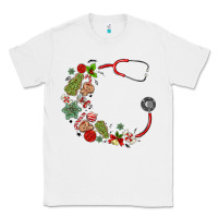 White custom name christmas stethoscope Classic Tee - MaliasSmallBusiness