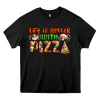 Black life is better with pizza Heavy Core Tee - AdoDesignShop
