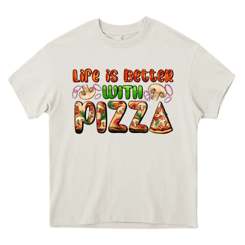 Life Is Better With Pizza Heavy Core Tee by AdoDesignShop | Teevron